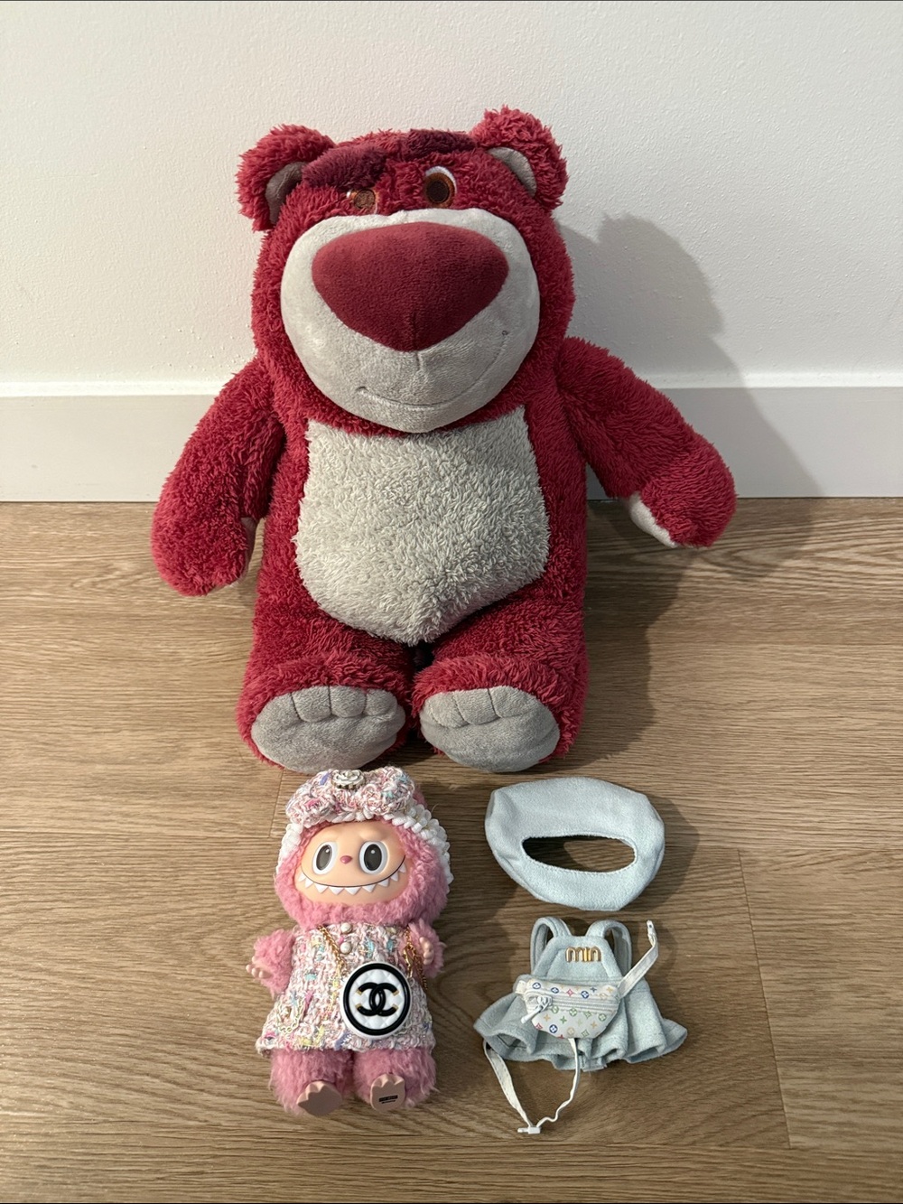 Pink Plush Bear & labubu Toy Set - Kids Toys